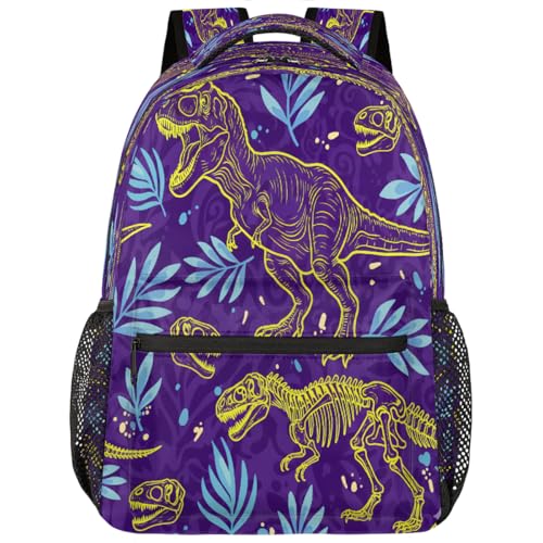 Mochila de esqueleto de dinosaurio para laptop de 15.6 pulgadas escolar