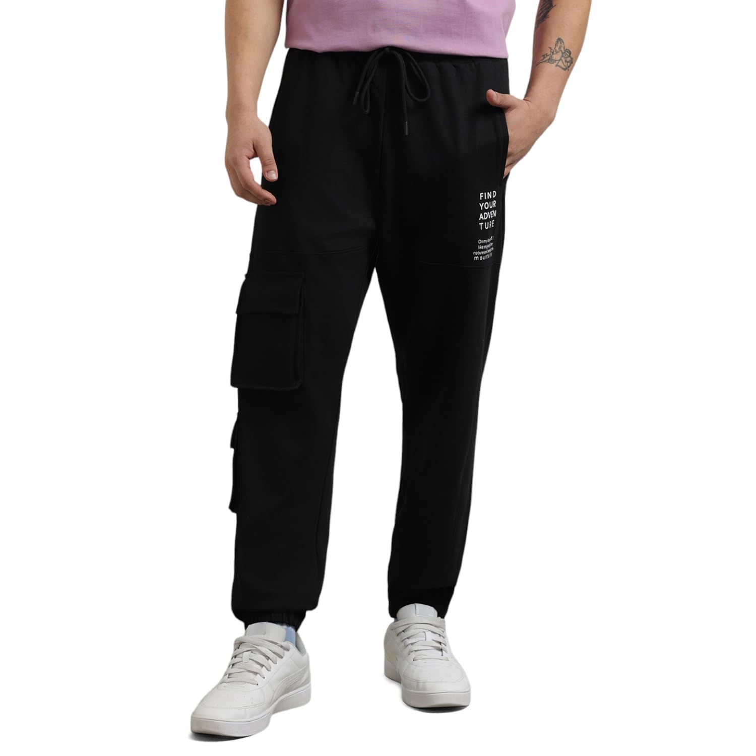 Men's Loose Mid Rise Joggers-image-49