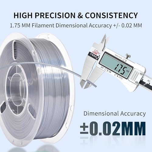 Image of RAMBERY Silk Gold Silver PLA Filament Bundle, Metal-Like Shiny Silk PLA Filament 1.75mm, 3D Printer Filament Dimensional Accuracy + /-0.02mm, 1kg Spool, 4 Packs（Golden,Silver