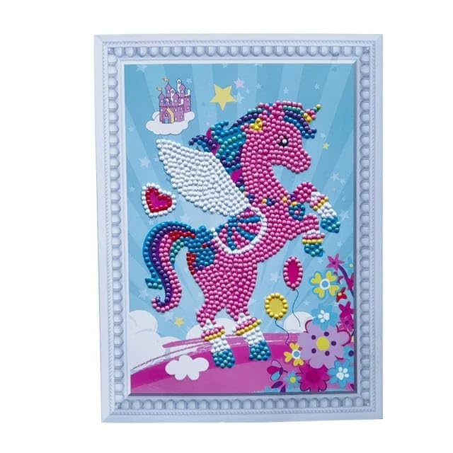 TERA 13 DIY Cartoon Diamond Rhinestone Painting Kits for Kids with Wooden Frame, Diamond Art Kit, Diamond Painting Kit, Arts and Crafts for Girls, Return Gift for Kids (Pack of 2)