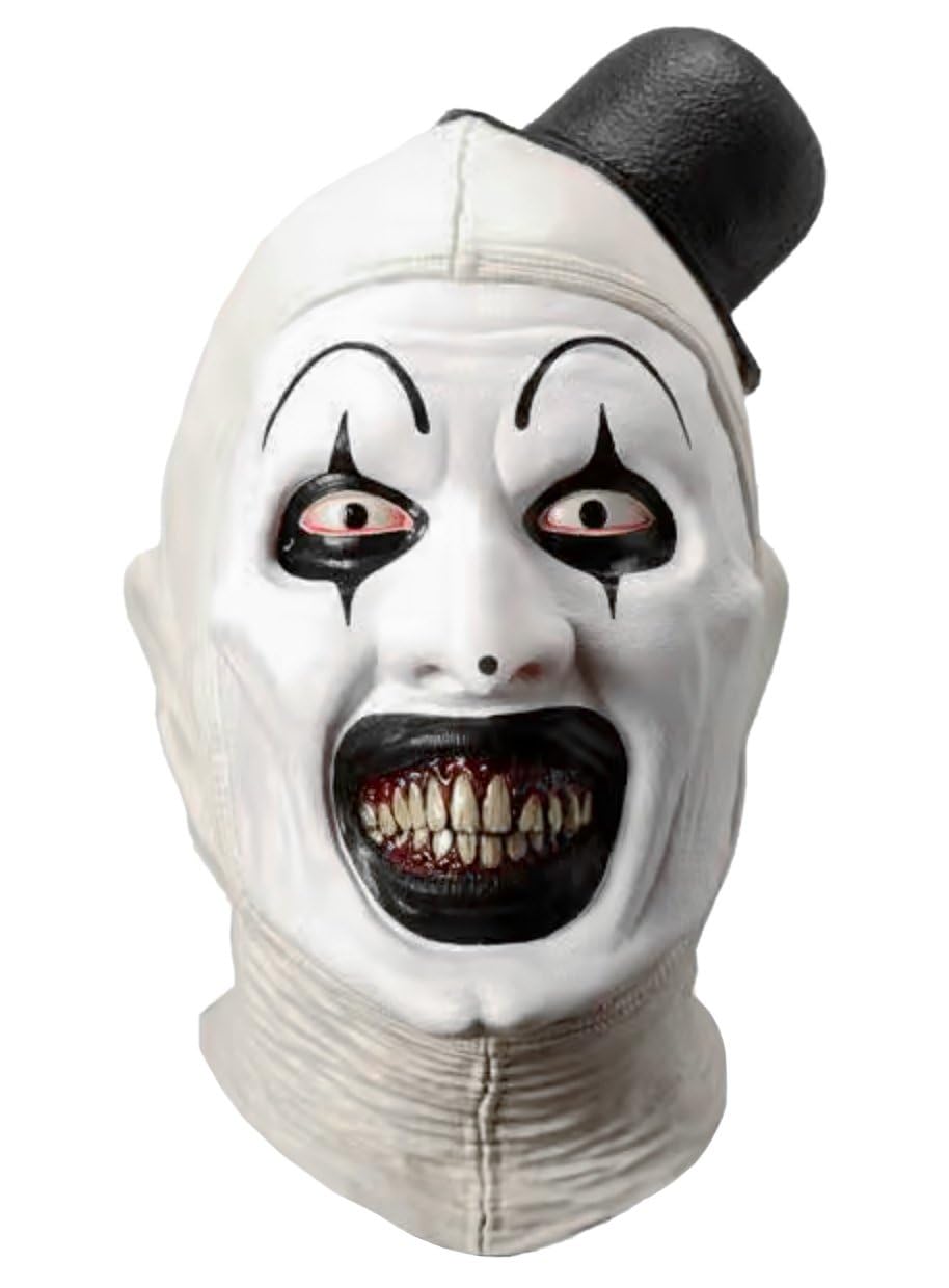 Terrifier 3 Art the Clown Masque en latex – Déguisement d'horreur pour Halloween, carnaval et fête effrayante