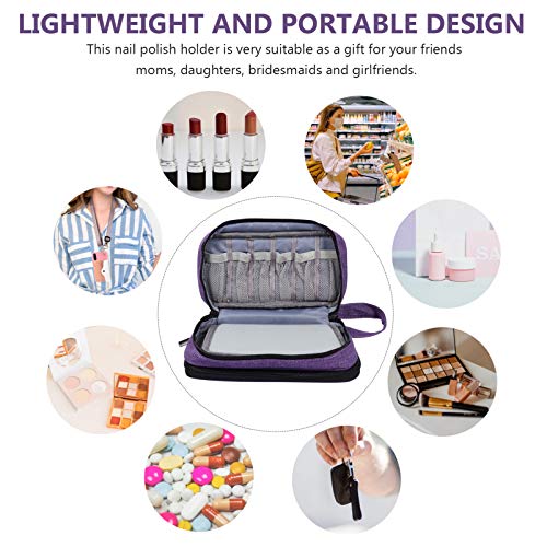 Lurrose Estojo de Esmalte de Unha Bolsa de Cosméticos Bolsa de Maquiagem Escovas Recipiente de Armaz