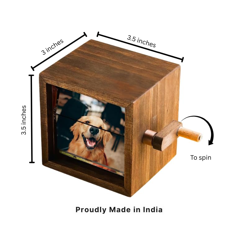 Image of Store LED Photo Flip Box | Personalized Photo Flipbox Couple Gift | Valentine Gift for Girlfriend Wife Husband | Anniversary Birthday Wedding Gift | Handcrafted Wooden Mechanical Photo Box