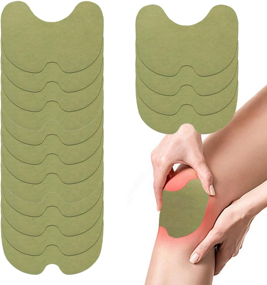 40 PCS Knee Pain Relief Patches Useful Wormwood Knee Heat Pads Long-Lasting Warmth Herbal Heat Patches for Knee Pain Arthritis and Muscle Stiffness