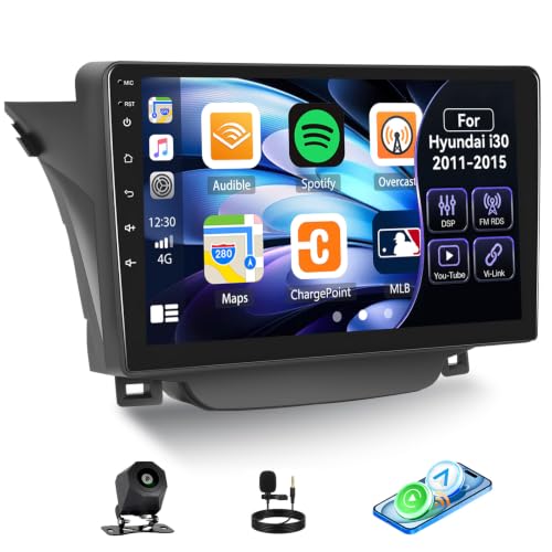 CAMECHO Autoradio CarPlay para Hyundai i30 2011-2015 DSP Radio 9 Pulgadas