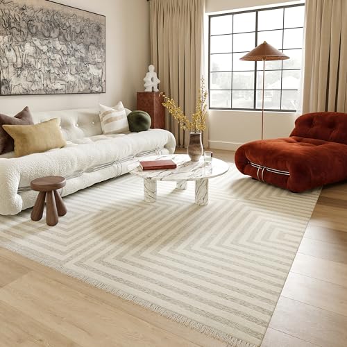 Tapete nuLOOM Nicolai Cream 5'3" x 8' miniatura 1