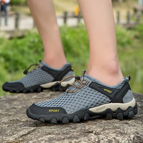 HINDOLA Men's Climbing Shoes Mesh Breathable Hiking Shoes Comfortable Outdoor Travel Shoes Lightweight Walking Shoes for Outdoor4