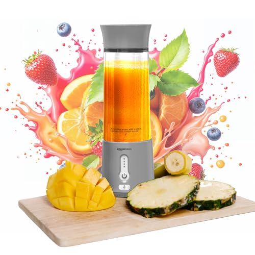Amazon Basics Portable Hand Blender for Smoothies and Juices | US...