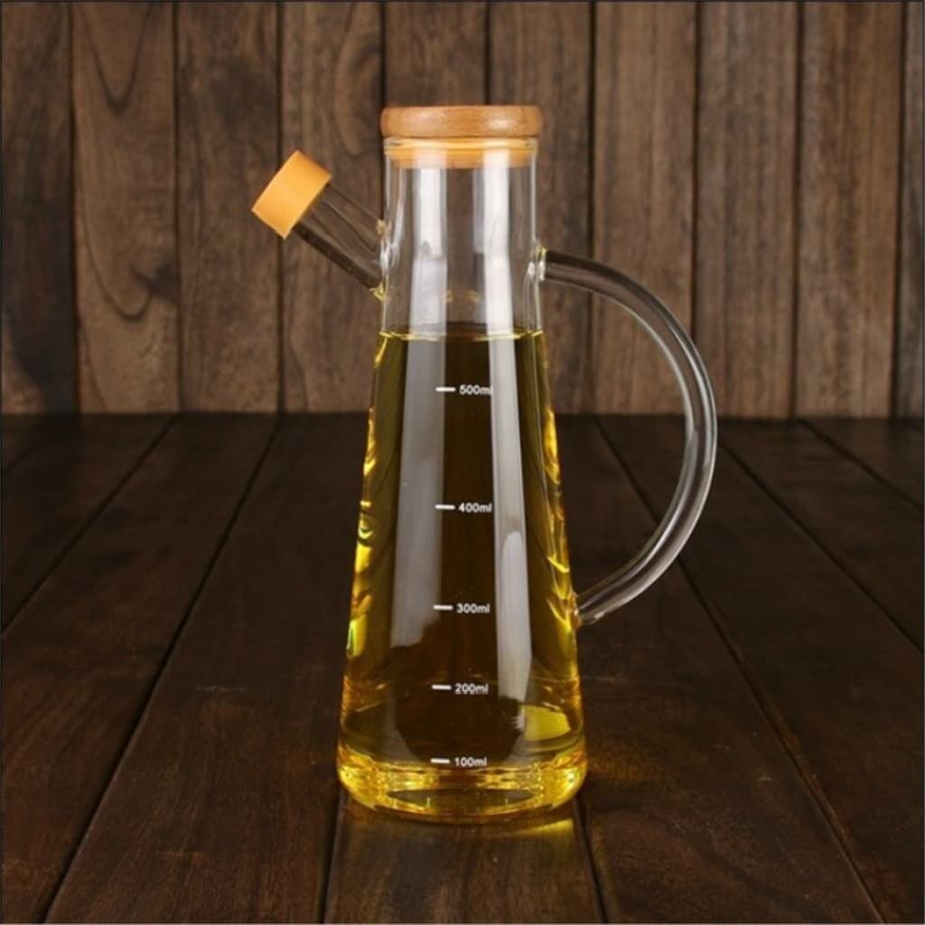 Boron Silicon Glass Oiler Aceite de sésamo Botella de vinagre Suministros de cocina Botella de aceite a prueba de fugas Cocinar Usuario Botellas de almacenamiento Frascos (Color : Transparent Size : 2