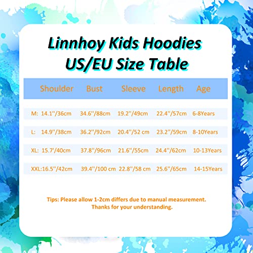 Linnhoy Unisex Kids Sweatshirts For Boys Girls Youth Coat 3D Novelty Colorful Paint Sweaters Fashion Casual Designed Clothing With Hoody Big Pocket Tops Size 14-15 Years Xx-Large #TOP4