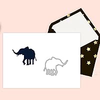 Vista 5 de BENECREAT 2 estilos de silueta de elefante patrón de corte de acero al carbono, marco de amistad, plantilla de estampado de fondo para hacer fotos