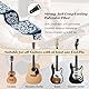 Aucuu Gitarrengurt, 2 Vintage bestickte Baumwolle Gitarrengurt, Verstellbarer Gitarrenband, Echtleder Enden für Bass Elektro Akustik, mit Gurtknopf 2 Gurtschlössern 4 Gitarrenplektren