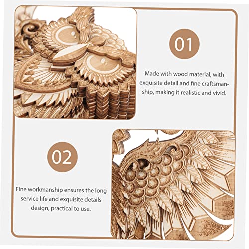 Decor de hibou de Noel en bois rustique avec statuette decorative - 6