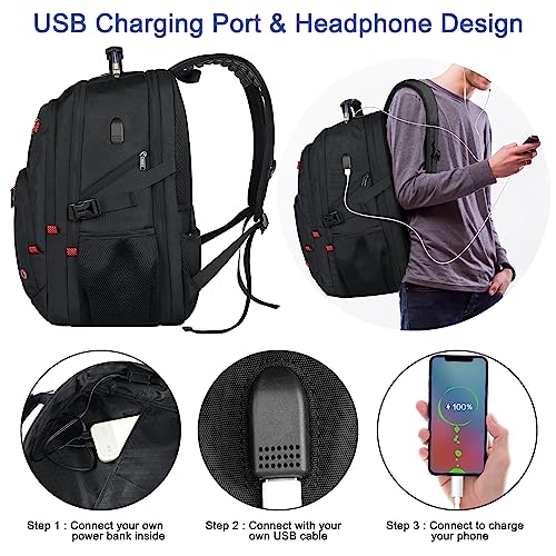 Travel Backpack For Women, Extra Large Laptop Backpack, Waterproof Anti Theft Backpack 17.3 Inch With Usb Port, Tsa Approved Daypack, 50L Big Backpack, Gifts For Women Teacher Business College, Purple #TOP3