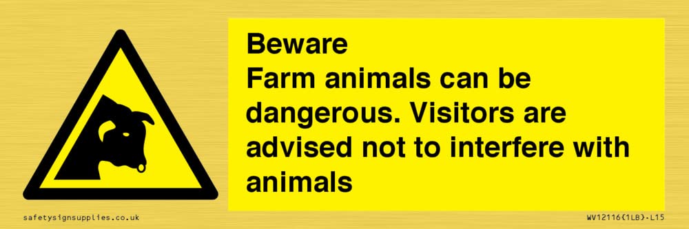 Beware Farm animals can be dangerous. Visitors are advised not to interfere with animals Sign - 1.
