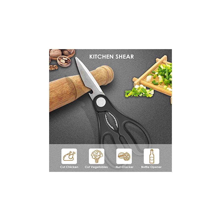 Rainbow Knife Set 18 Pcs Kitchen Knives Set Sharp Stainless Steel Knife Sets Contain 8 Steak Knives Sharpener Peeler Clear Acrylic Stand Beautiful Knife Best Gift (Black 18PCS Set)