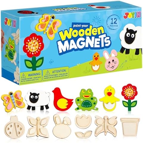 JOYIN 12-Piece Wooden Magnet Painting Kit Cover