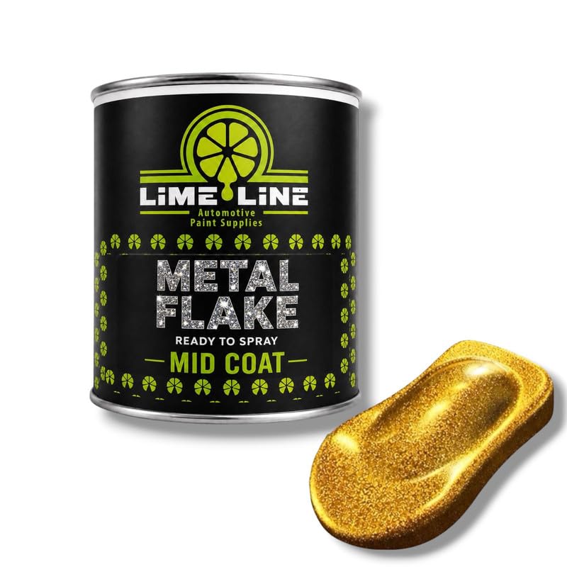 LiME LiNE Automotive Metal Flake Midcoat - No Reducer Needed (Gold, 1 Pint)
