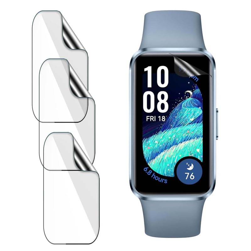 Image of FCS Smart Watch Screen Guard Membrane For HUAWEI Band 10 | Pack of 3 | Ultrathin 0.125mm Anti Shock Flexible Screen Protector Tpu Membrane | Edge To Edge Coverage | Pack Of 3