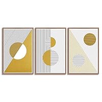 3 Piece Framed Canvas Wall Art Moon Picture Geometric Canvas Prints Home Artwork Decoration for Living Room,Bedroom - 16