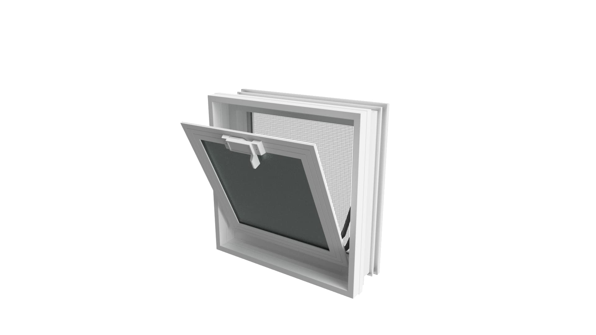 Ventana de ventilación para insertar en una pared de bloques de vidrio, ladrillo u hormigon | Dimensiones cm 30x30x10 | Sustituye 1 bloques de vidrio de 30x30x10 cm. | Unidad de venta 1 ventana