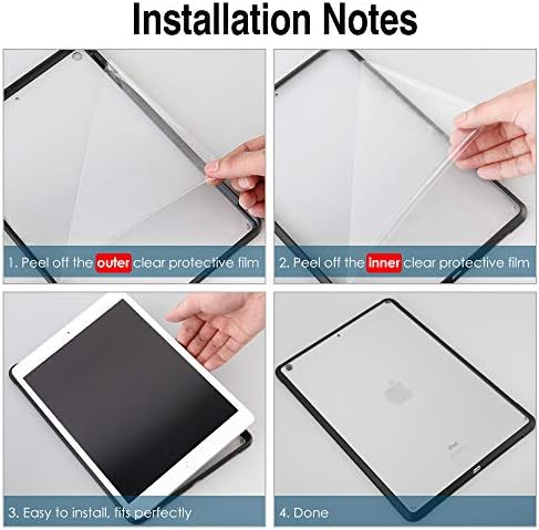 TiMOVO Case For New iPad 9th Generation 2021/8th Gen 2020/7th Gen 2019, Ultra Slim Lightweight Shock Absorbant Flexible TPU Air-Pillow Edge Protective Clear Case for iPad 10.2" case, Black