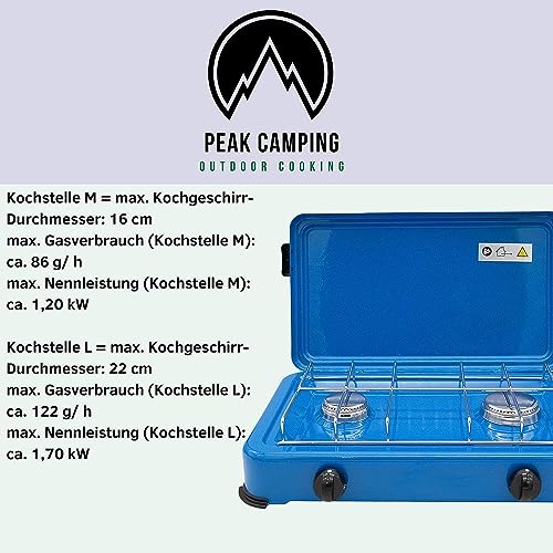 Gaskocher Set mit 2 Flammen für Camping und Outdoor