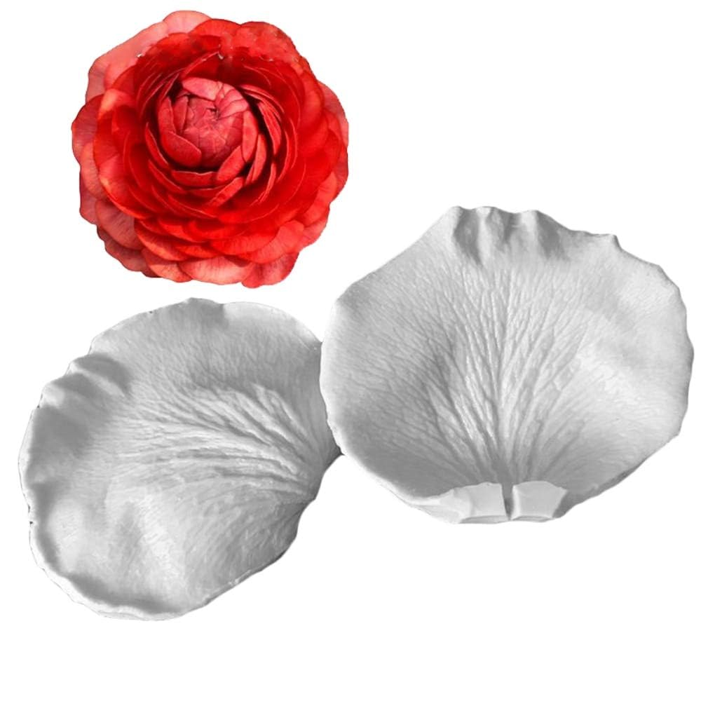 DIY 2Pcs/Set Silicone Rose Flower Cake Decorating Mold, Red and White Petals Mold Decorating Tool-picture-25