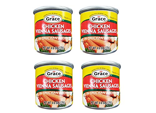Grace Chicken Vienna Sausages In Chicken Broth 4.6Oz, 4 Pack #TOP19