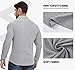JMIERR Men's Ribbed Knit V Neck Polo Shirt with Open Collar Soft Long Sleeve Textured Modern 2025 Fall Fasion Golf T-Shirt, L, Light Grey