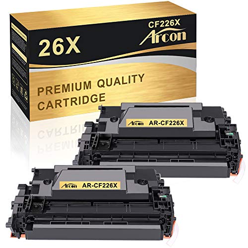 Arcon Compatible Toner Cartridge Replacement for HP 26X 26A CF226A CF226X HP Laserjet Pro MFP M426fdw M402n M402dn M402dw M426fdn M426dw Printer HP 26A CF226A 26X CF226X Black Toner Cartridge 2 Pack