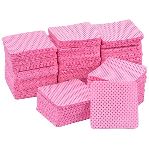 Wipes for Gel Nails 500 Pcs Nail Polish Remover Pads 100% Lint Free Absorbent Wipes Gel Nail Polish Cotton Fabric Pad Wipe-Pink Cover