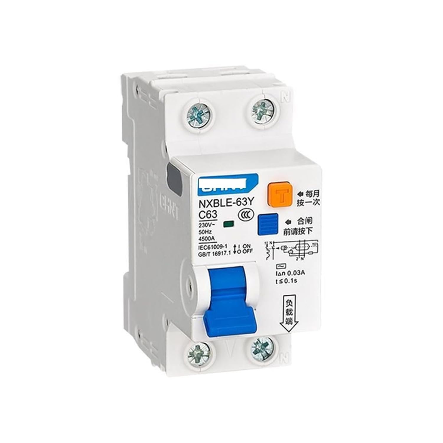 Miniature Leakage Circuit Breaker NXBLE-63YH 1P+N C20 100mA 6kA