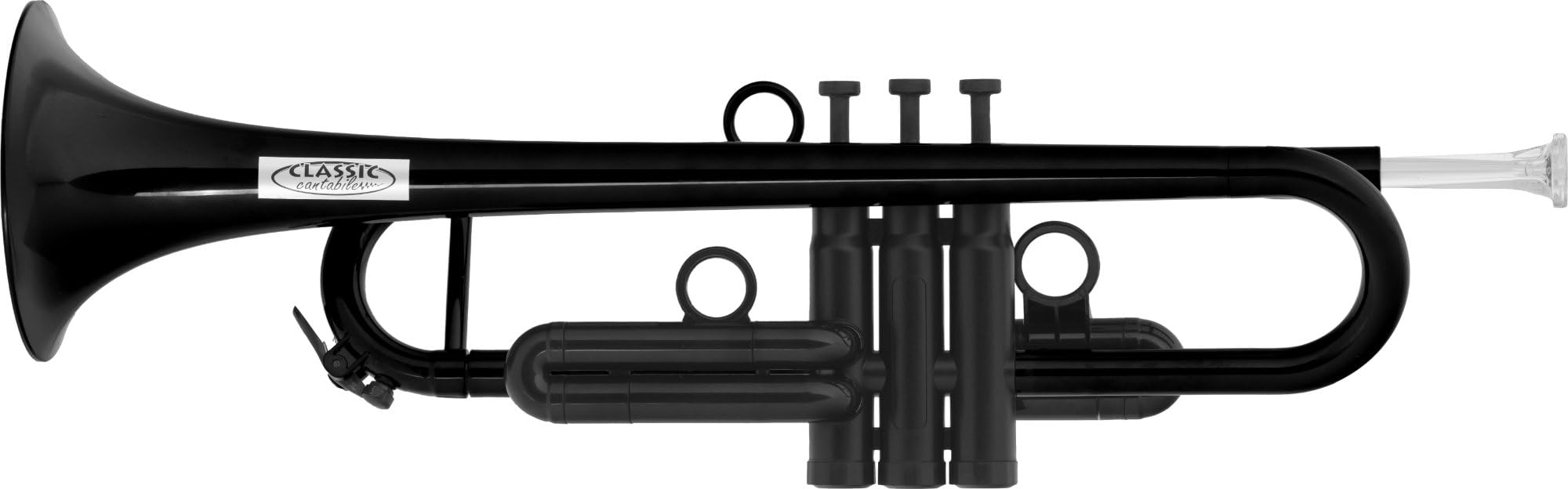 Classic Cantabile PTP-10BK MardiBrass Trompette Sib en plastique ABS, ~450 g, légère, résistante aux intempéries. Incl. housse, 2 embouchures, 2 pistons interchangeables. Pavillon 129 mm, noir