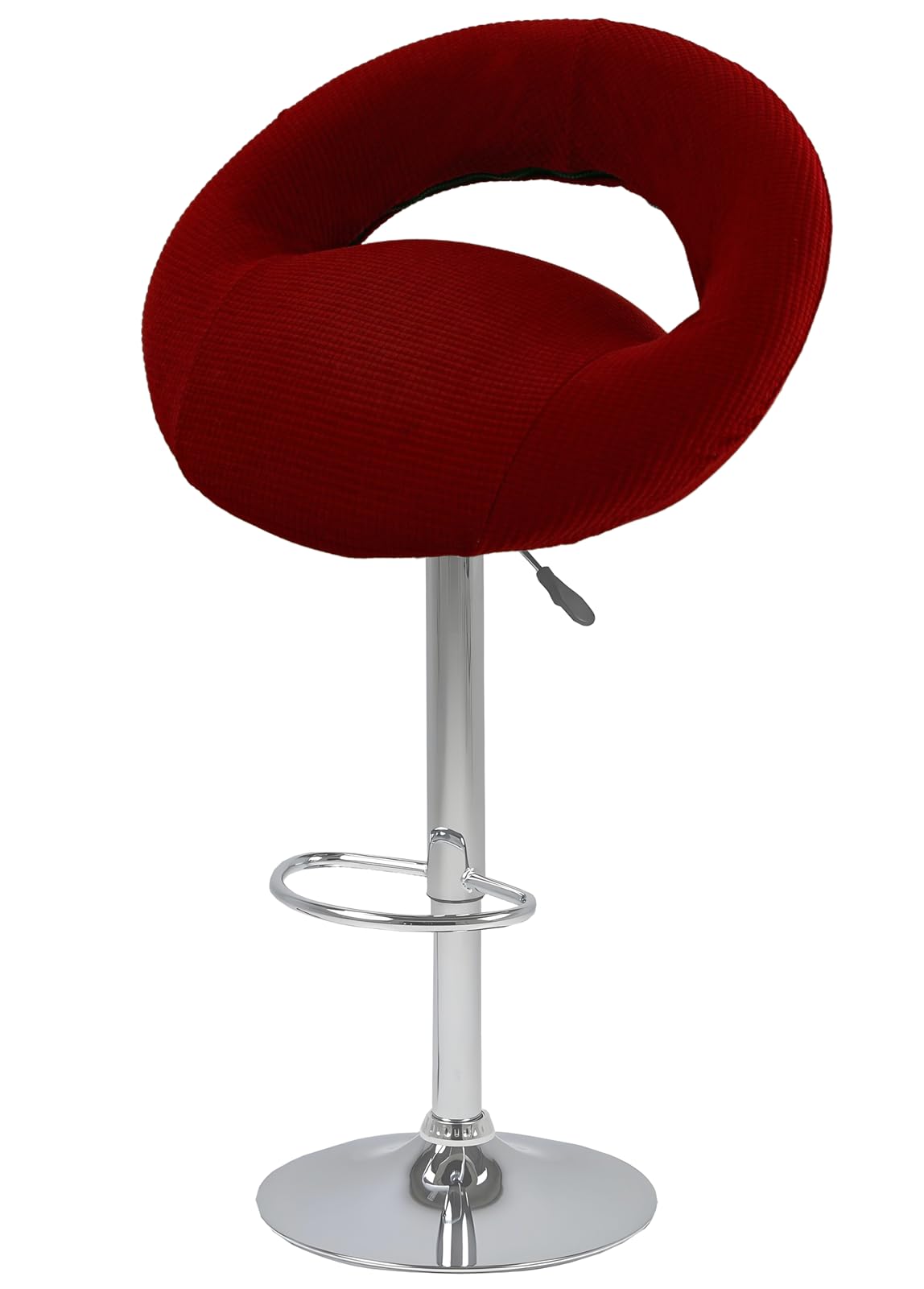 Liwlliua Burgundy A Swivel Bar Stool Chair Covers, Hollow Backrest Stretch Chair Cover Slipcovers For Round Curved Back Vanity Chairs Bar Stools, Washable Kitchen Chair Slipcovers,,2Pcs