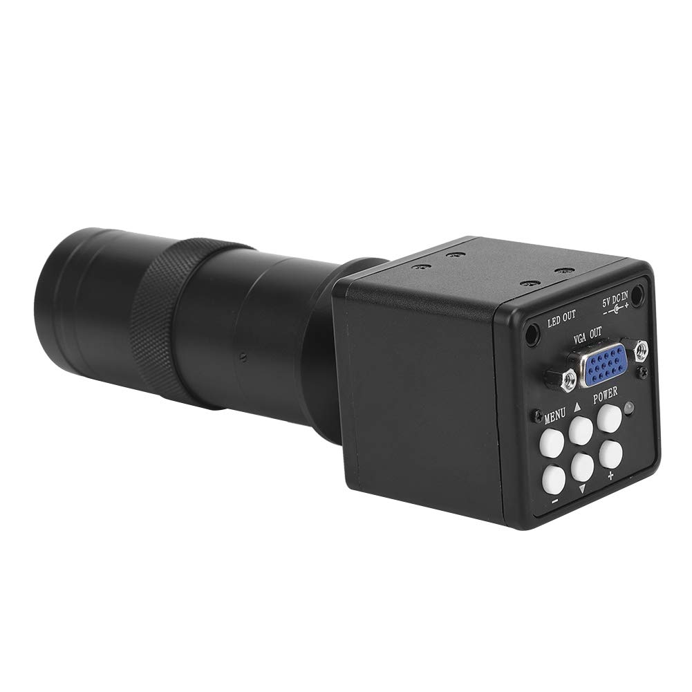 Fafeicy Przemysłowa Kamera Mikroskopowa o Rozdzielczości 2 MP z Obiektywem Zoom C Mount do Wyświetlania Obrazu na żywo na Monitorze VGA (wtyczka UE 100-240V)