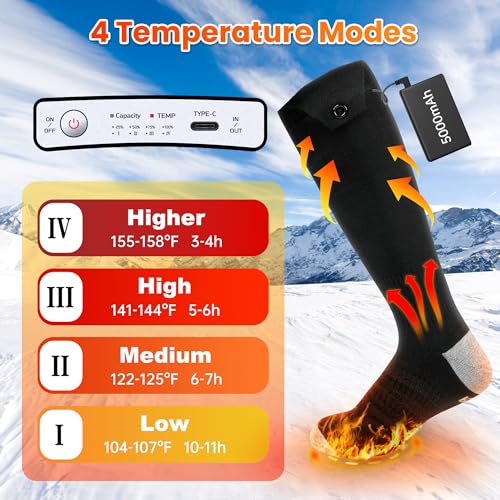 Heated-Socks-for-Men-Women-with-APP-Control5000mAh-Rechargeable-Electric-Heated-Socks4-Heating-SettingsOutdoor-Camping-Skiing-Hunting