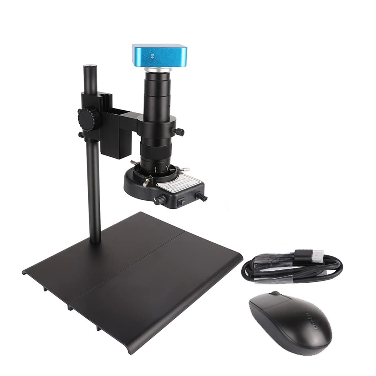 Microscope HD 48MP/38MP/13MP 1080P HDMI USB Electronic Digital Video Microscope Sets with 10-180X Zoom C Mount Lens(SC12 180X SetE 48MP)