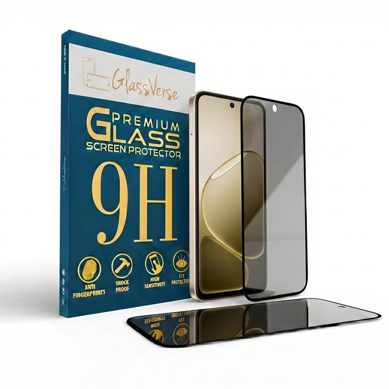 Image of GlassVerse Privacy Tempered Glass for Oppo A6 Pro 5G | Anti Spy Screen Protector, 9H Hardness, Edge to Edge, Case Friendly, Hassle-less Installation Kit Included. (Pack of 1)