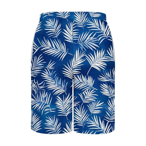 Mens Swim Trunks Hawaiian Print Stretch Drawstring Quick Dry Shorts Summer Beach Tropical Short with Pockets4