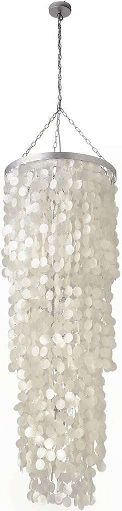 Kouboo 1050037 Capiz Chandelier, King, Natural White