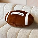 Football Pillow,Stuffed Football Throw Pillow,Cute Football Plush for Football Fans Creative Room Decor,Fluffy Durable Football Plushies Gift for Kids Party Birthday Valentines Day Decor(15.7 Inches)