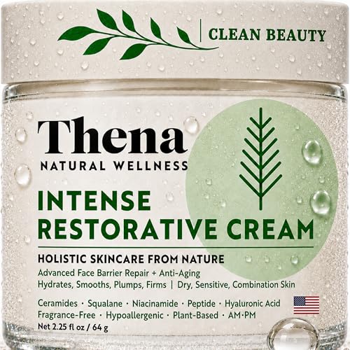 Advanced Skin Barrier Repair Face Cream Moisturizer for Dry Sensitive Skin with Ceramides, Niacinamide, Hyaluronic Acid, Squalane & Anti-Aging Peptides, Hydration & Soothing Recovery, Fragrance Free