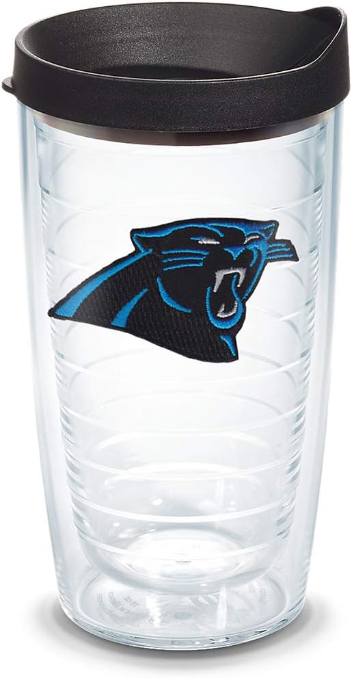 Tervis Made in USA Double Walled NFL Carolina Panthers Insulated Tumbler Cup Keeps Drinks Cold & Hot, 16oz, Primary Logo