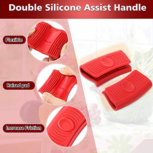 image for Patelai 2 Pairs Silicone Assist Handle Holder Heat Insulated Hot Pot G