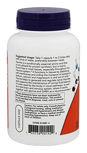 Now Foods: Taurine 1000 Milligram 100 Capsules #TOP3