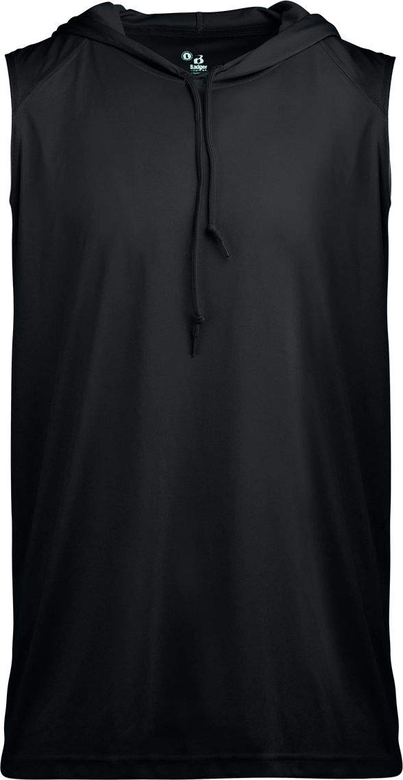 Badger Sports B-Core Sleeveless Hood Tee Black Large