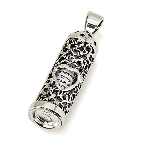 Mezouzah pendentif en argent 925 et carte de vœux pour célébrer la vie