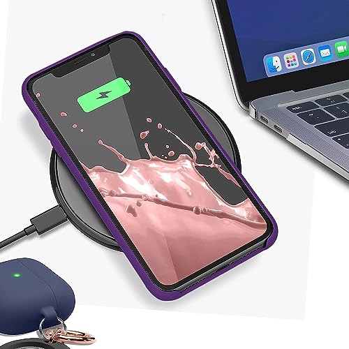 Image of VONZEE Liquid Silicone Soft Back Cover for iPhone 11 Case, Shockproof Slim Camera & Full Body Protection Non Yellowing Cover with Microfiber Lining & Logo Cut (6.1 Inch) -Violet