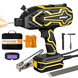 Portable Handheld Welder 110V, 20-120A IGBT Inverter Welding Machine with Auto Darkening Goggles, Hot Start, Arc force, Extended 8FT Copper Ground Cable, Fits 3/32